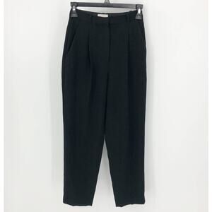 Wilfred Women's Essie Pants 00 Black Pleat High Waist Tapered Dress Trouser